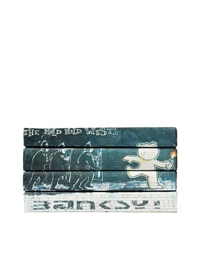 By Its Cover Decorative Reclaimed Books Graffiti Series IV, Set of 4