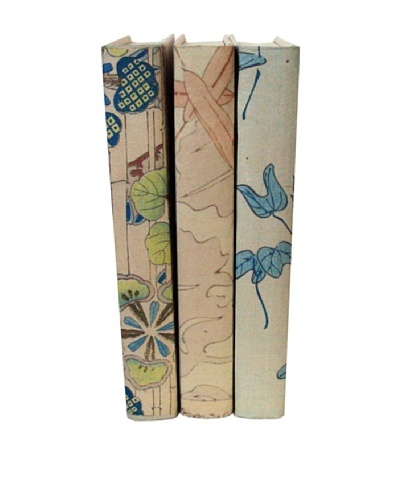 By Its Cover Hand-Rebound Set of 3 Floral Decorative Books, III
