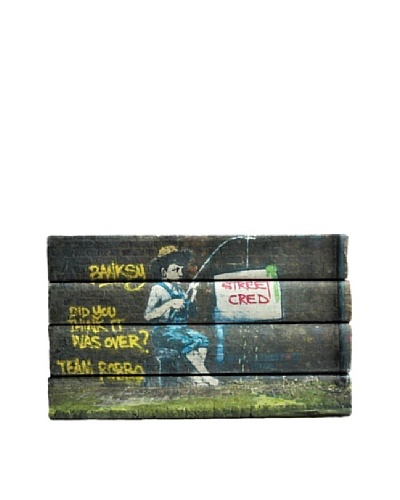 By Its Cover Decorative Reclaimed Books Graffiti Series V, Set of 4