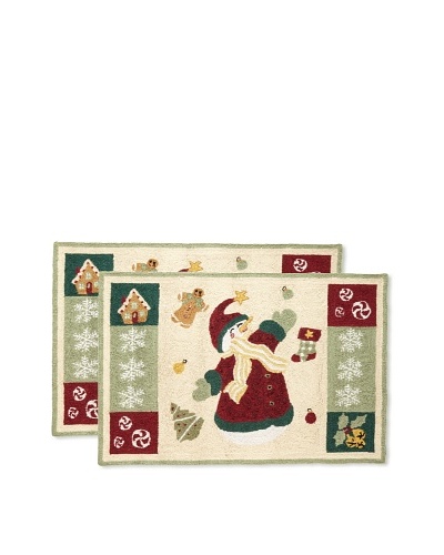 C & F Enterprises Set of 2 Winterland Fun Hooked Rugs