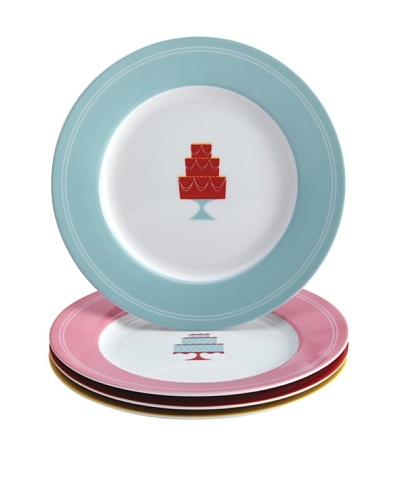 Cake Boss 4-Pack Retro Cakes Dessert Plate Set