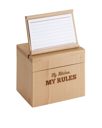 Cake Boss Beechwood “My Kitchen, My Rules” Recipe Box