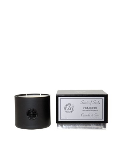 Cali Cosmetics Filicudi (Rosemary Bergamot) 18-Oz 2-Wick Candle, Black