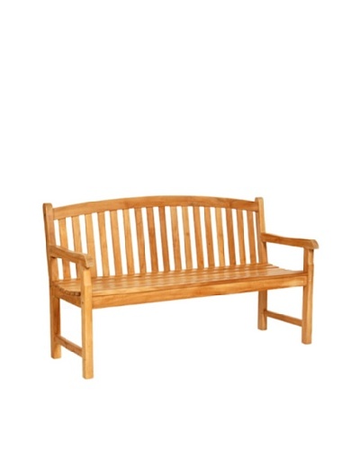 Caluco Crown Teak Bench, Natural