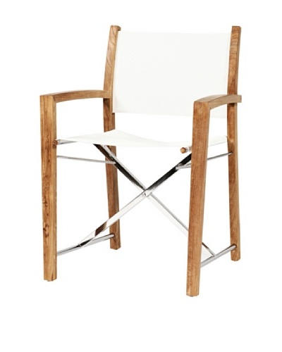 Caluco Director Folding Dining Chair, Natural/Off-White