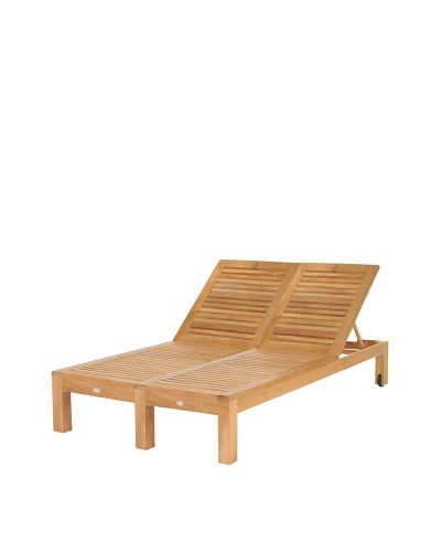 Caluco Teak Double Chaise, Natural