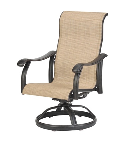 Caluco Venice Swivel Rocker Dining Arm Chair, Desert Bronze