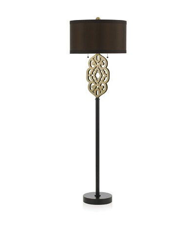 Candice Olson Lighting Grill Floor Lamp, Satin Brass/Chocolate