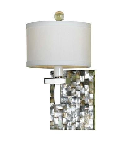 Candice Olson Lighting Sahara Candle-Base Sconce, Abalone/White