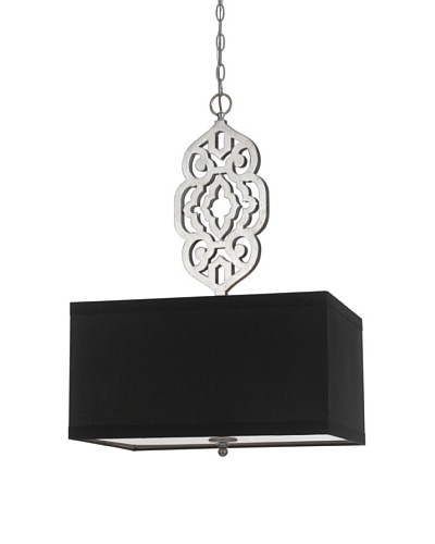 Candice Olson Lighting 4-Light Grill Pendant in Silver and Black Shade