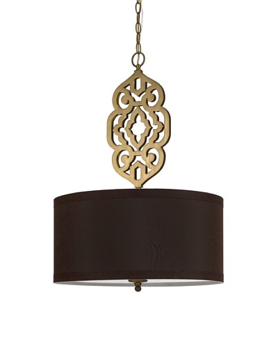 Candice Olson Lighting 4-Light Grill Pendant in Gold and Brown Shade