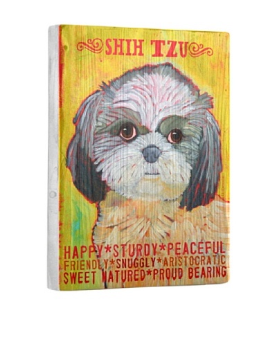 Ursula Dodge Shih Tzu Reclaimed Wood Portrait