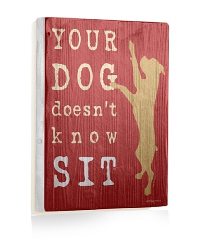 Ursula Dodge Your Dog Doesn't Know Sit Reclaimed Wood Sign