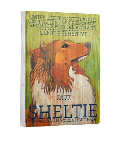 Ursula Dodge Shetland Sheep Dog Reclaimed Wood Portrait