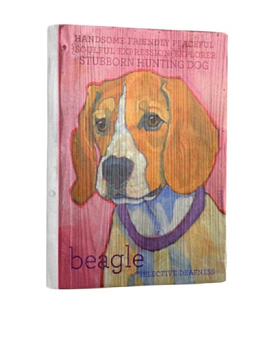 Ursula Dodge Beagle Reclaimed Wood Portrait