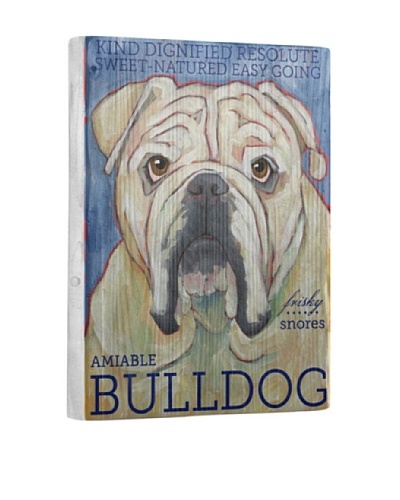 Ursula Dodge Bulldog Reclaimed Wood Portrait