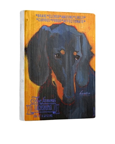 Ursula Dodge Dachshund Reclaimed Wood Portrait