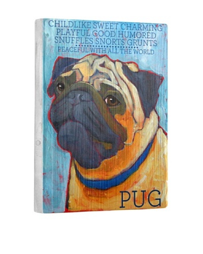 Ursula Dodge Pug Reclaimed Wood Portrait