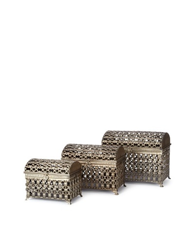 Carolyn Kinder Set of 3 Fiennes Metal Storage Trunks [Bronze]