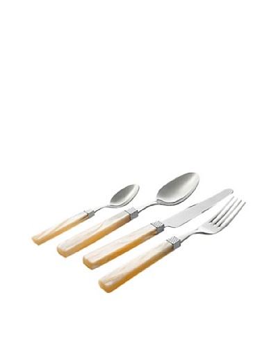 Casa Bugatti 24-Piece Diamante Flatware Set [Ivory]