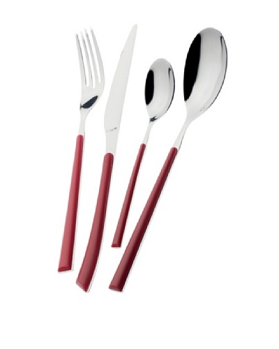 Casa Bugatti 24-Piece Stella Compact Box Flatware Set [Red]