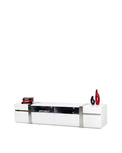 Casabianca Furniture Cristallino Media Console, White