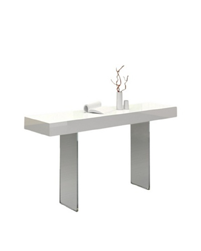 Casabianca Furniture Il Vetro Console Table, White