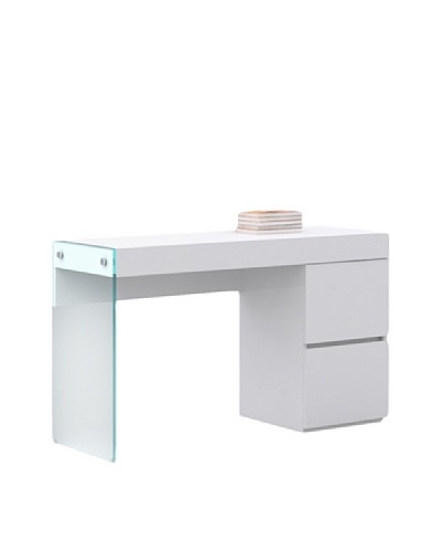 Casabianca Furniture Il Vetro Vanity/Desk, White