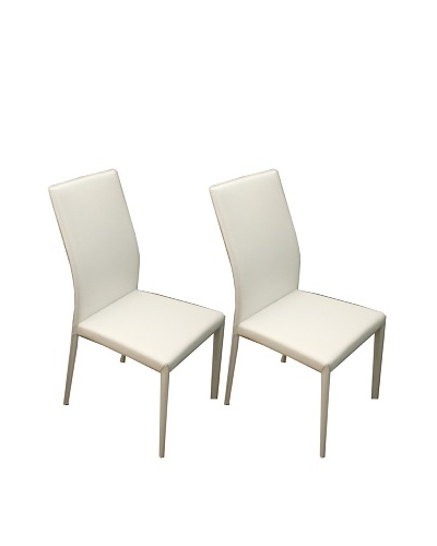 Casabianca Furniture Set of 2 Heritage Dining Chairs, White