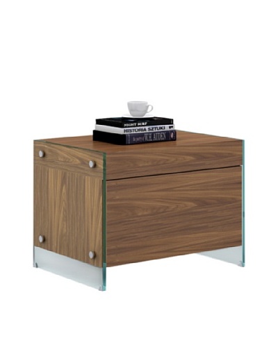 Casabianca Furniture Il Vetro Nightstand, Walnut