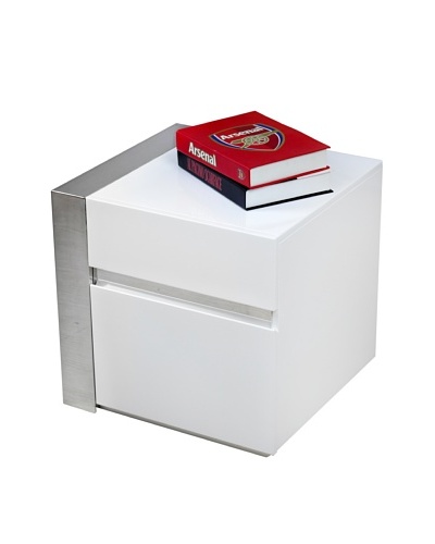 Casabianca Furniture Cristallino Right Side Table, White