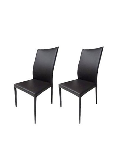 Casabianca Furniture Set of 2 Heritage Dining Chairs, Chocolate