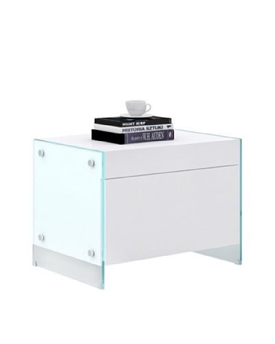 Casabianca Furniture Il Vetro Nightstand, White