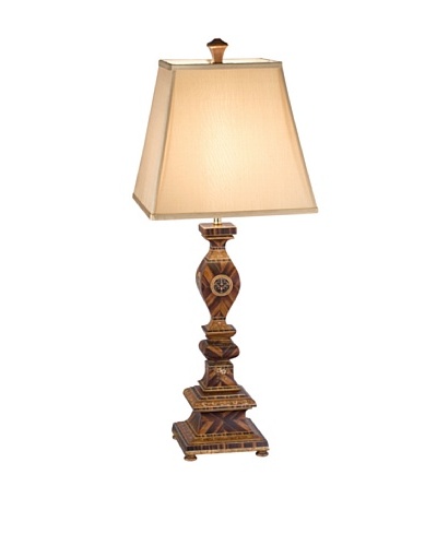 Castilian Heritage Wood Table Lamp, Gold/Wood