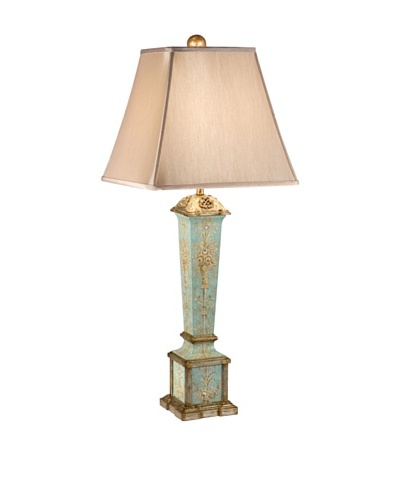 Castilian Cornelius Table Lamp, Aqua/Cream/Brown/Beige/Antique Silver