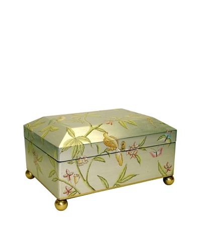 Castilian Jewelry Box, Brushed Silver/Green