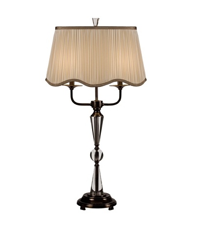 Castilian Reginald Table Lamp, Antiqued Brass/Beige