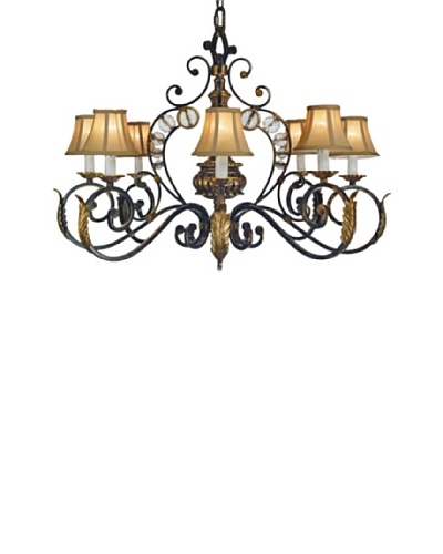 Castilian Julis Chandelier, Black/Brushed Gold