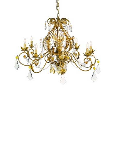 Castilian Ketcham Chandelier, Antique Gold/Amber