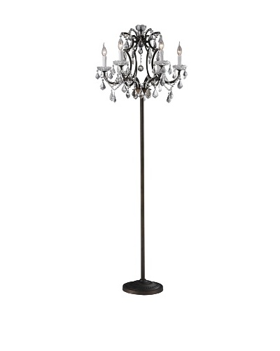 CDI Antique-Finished Crystal Floor Lamp, Rust