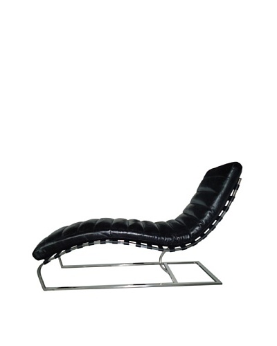 CDI Vintage Leather Lounge Chair, Black