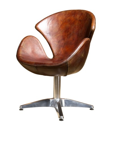 CDI Vintage Leather Wilson Coupe Chair, Brown
