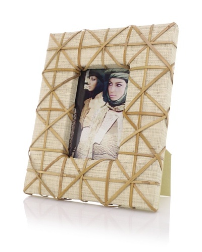 Raffia Cross-Weave Design 4″ x 6″ Photo Frame