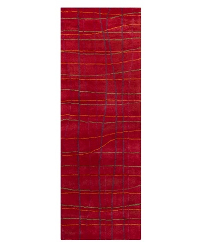 Chandra Daisa Rug, Red, 2′ 6″ x 7′ 6″ Runner