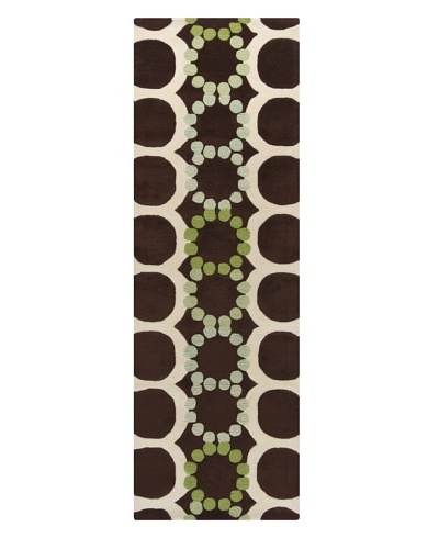 Chandra Avalisa Rug, Brown/Green, 2′ 6″ x 7′ 6″ Runner