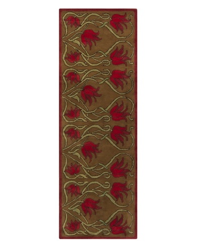 Chandra Fresca Rug, Red/Green/Brown, 2' 6 x 7' 6 Runner