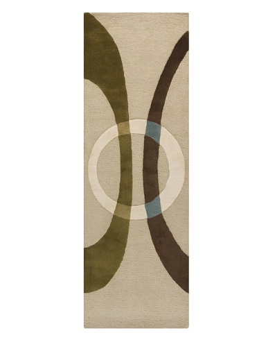 Chandra Bense Garza Rug, Beige/Olive/Brown, 2′ 6″ x 7′ 6″ Runner