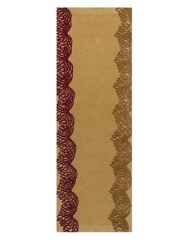 Chandra Daisa Rug, Beige/Burgundy, 2' 6 x 7' 6 Runner