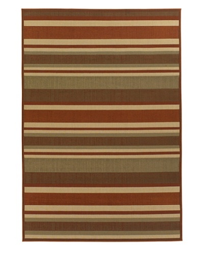 Chandra Ryan Indoor/Outdoor Rug, Burnt Orange/Sand/Olive, 5′ x 8′