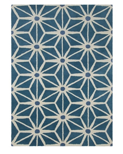 Chandra Geo Hand-Tufted Rug, Blue/White, 5' x 7'